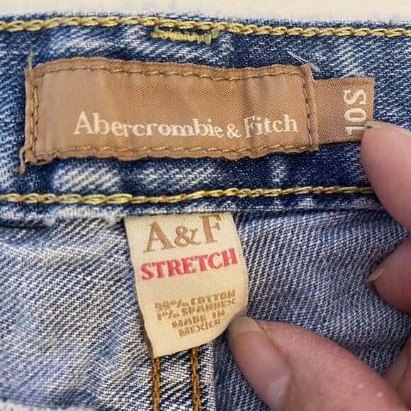Abercrombie & Fitch A&F Stretch Vintage Flare Jeans Size 10S Light Blue Y2K 90s - Picture 2 of 10